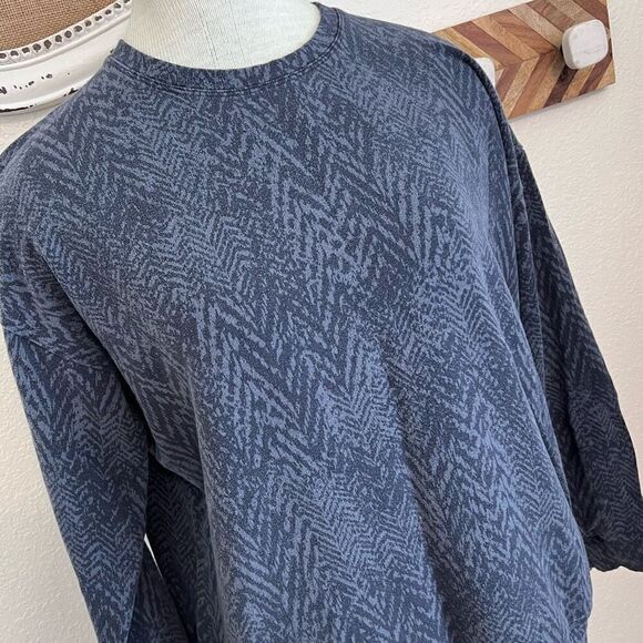 Athleta crew neck navy blue brindle pattern long sleeve sweater size small runs - Picture 12 of 12